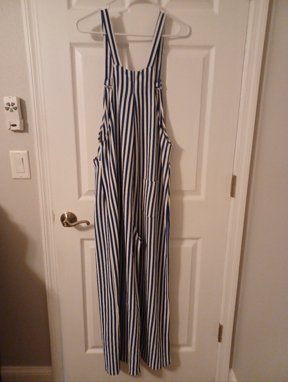 Halara Striped Waffle Overalls With Pockets - Picture 8 of 8